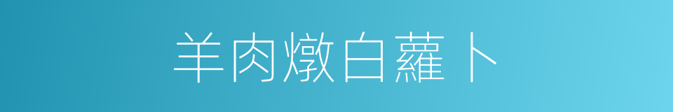 羊肉燉白蘿卜的同義詞
