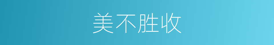 美不胜收的意思