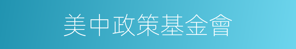 美中政策基金會的同義詞