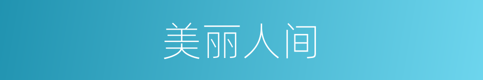 美丽人间的同义词