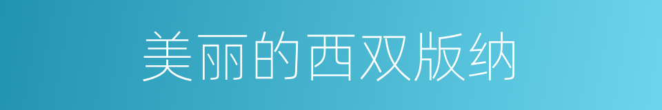 美丽的西双版纳的同义词