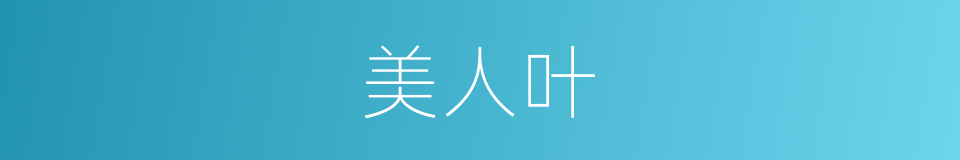 美人叶的同义词