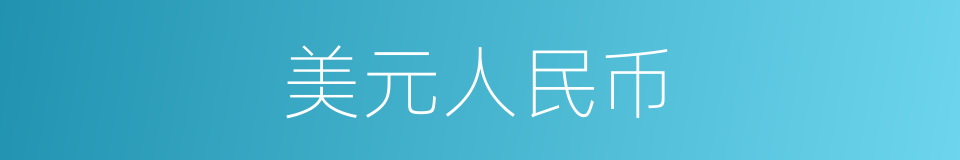 美元人民币的同义词
