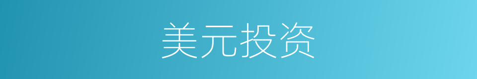 美元投资的同义词