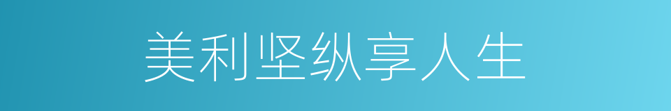 美利坚纵享人生的同义词