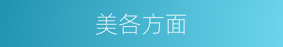 美各方面的同义词