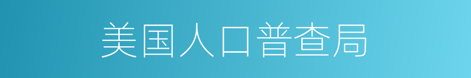 美国人口普查局的同义词
