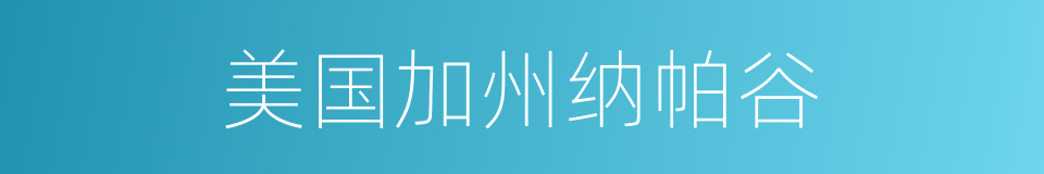 美国加州纳帕谷的同义词