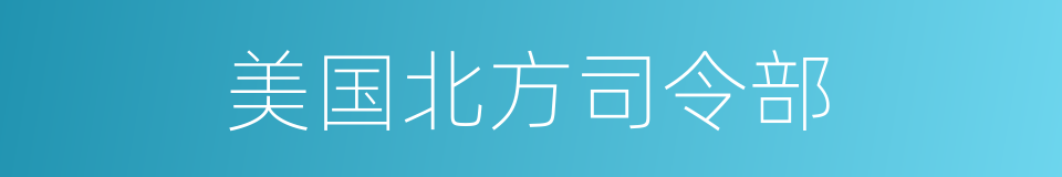 美国北方司令部的同义词