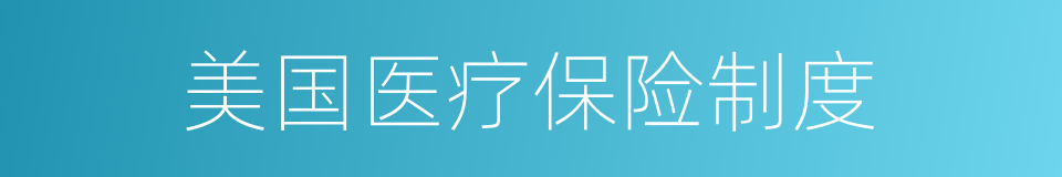 美国医疗保险制度的同义词