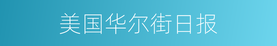 美国华尔街日报的同义词