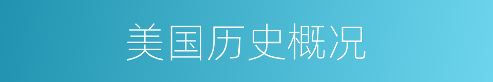 美国历史概况的同义词