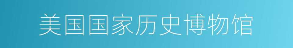 美国国家历史博物馆的同义词