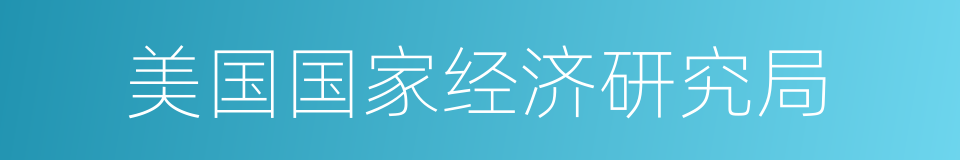 美国国家经济研究局的同义词