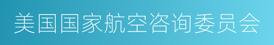 美国国家航空咨询委员会的同义词