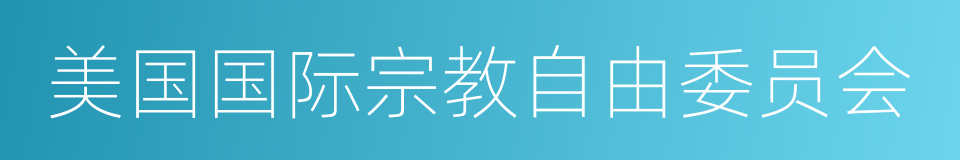 美国国际宗教自由委员会的同义词