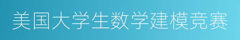 美国大学生数学建模竞赛的同义词