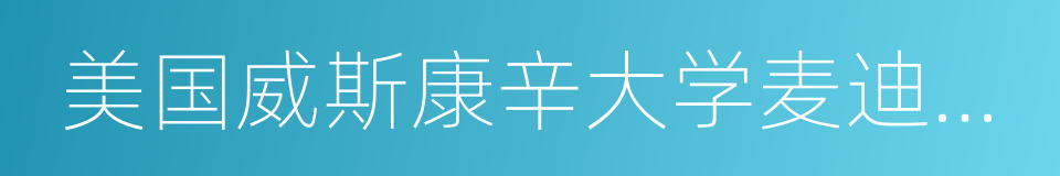 美国威斯康辛大学麦迪逊分校的同义词