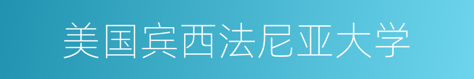 美国宾西法尼亚大学的同义词