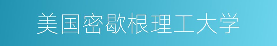 美国密歇根理工大学的同义词