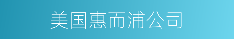 美国惠而浦公司的同义词