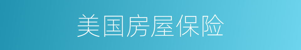 美国房屋保险的同义词