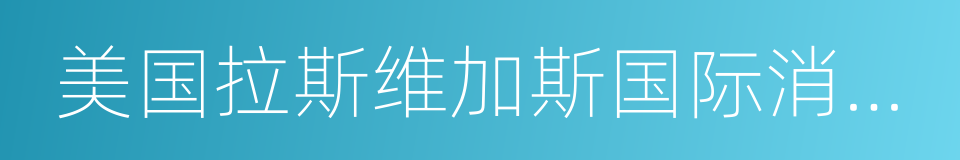 美国拉斯维加斯国际消费类电子产品展览会的同义词