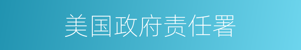 美国政府责任署的同义词