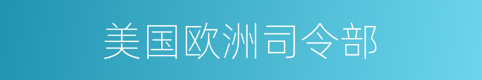 美国欧洲司令部的同义词