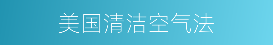 美国清洁空气法的同义词