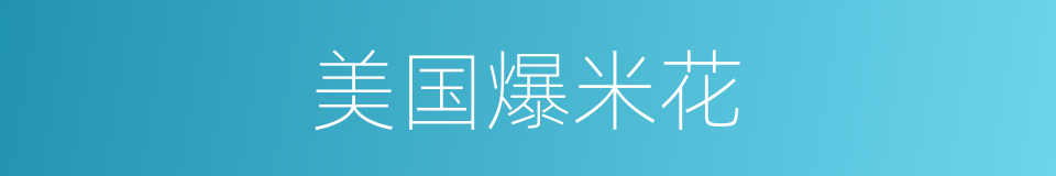 美国爆米花的同义词