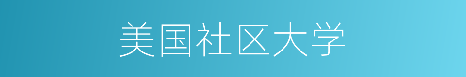 美国社区大学的同义词