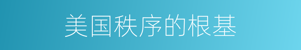 美国秩序的根基的同义词