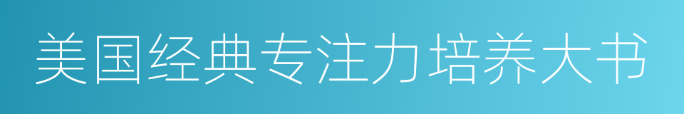 美国经典专注力培养大书的同义词