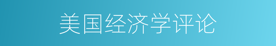 美国经济学评论的同义词