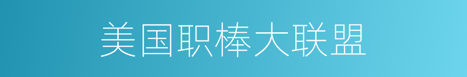 美国职棒大联盟的同义词