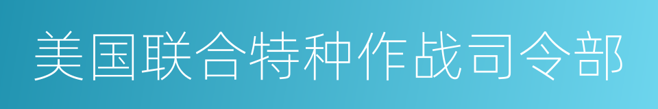 美国联合特种作战司令部的同义词