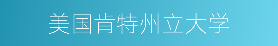 美国肯特州立大学的同义词