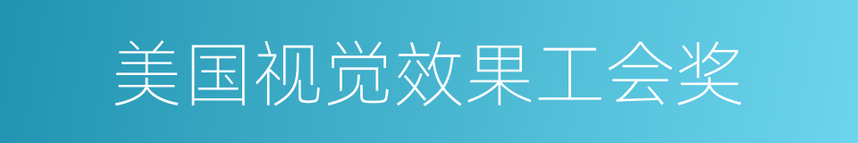 美国视觉效果工会奖的同义词