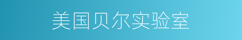 美国贝尔实验室的同义词