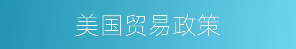 美国贸易政策的同义词