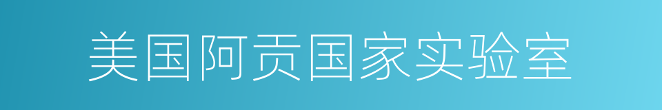 美国阿贡国家实验室的意思