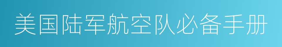 美国陆军航空队必备手册的同义词