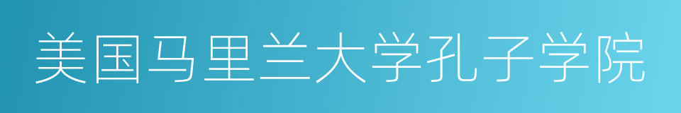 美国马里兰大学孔子学院的同义词