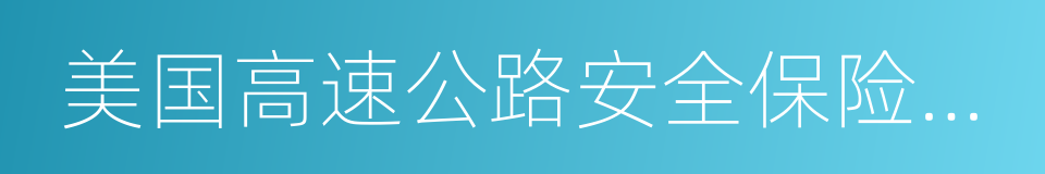 美国高速公路安全保险协会的同义词