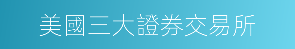 美國三大證券交易所的同義詞