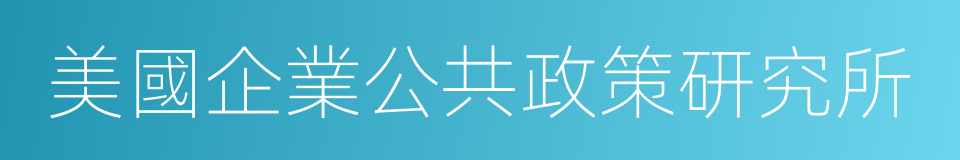 美國企業公共政策研究所的同義詞