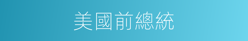 美國前總統的同義詞