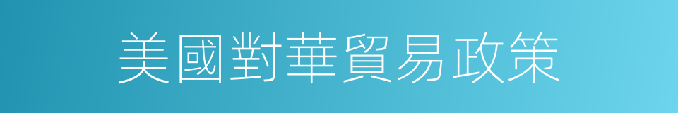 美國對華貿易政策的同義詞
