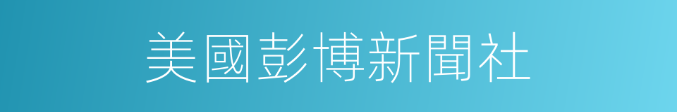 美國彭博新聞社的同義詞